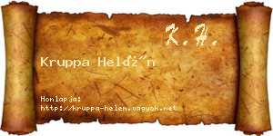 Kruppa Helén névjegykártya
